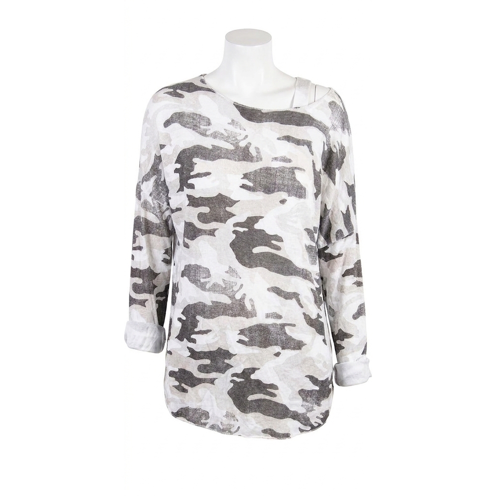 NEW GIGI MODA vittoria camo sweater in white